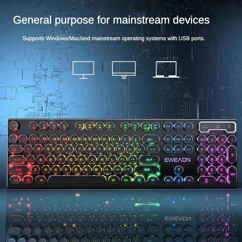 Teclado Membrana Gamer Retro typewriter One