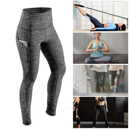 Leggings de yoga Control de abdominal con bolsillo y sin costuras