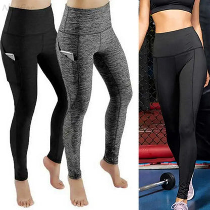 Leggings de yoga Control de abdominal con bolsillo y sin costuras