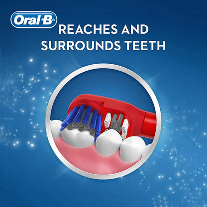 Cepillo de dientes eléctrico Oral B para niños con cerdas suaves y diseños dibujos animados.