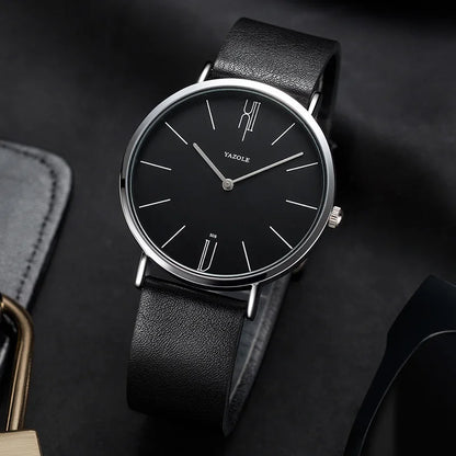 Reloj de pulsera analógico de cuarzo para hombre, cronógrafo deportivo de cuero genuino.