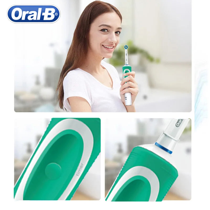 Cepillo de dientes eléctrico Oral-B con vibración rotativa 2D, limpieza profesional.