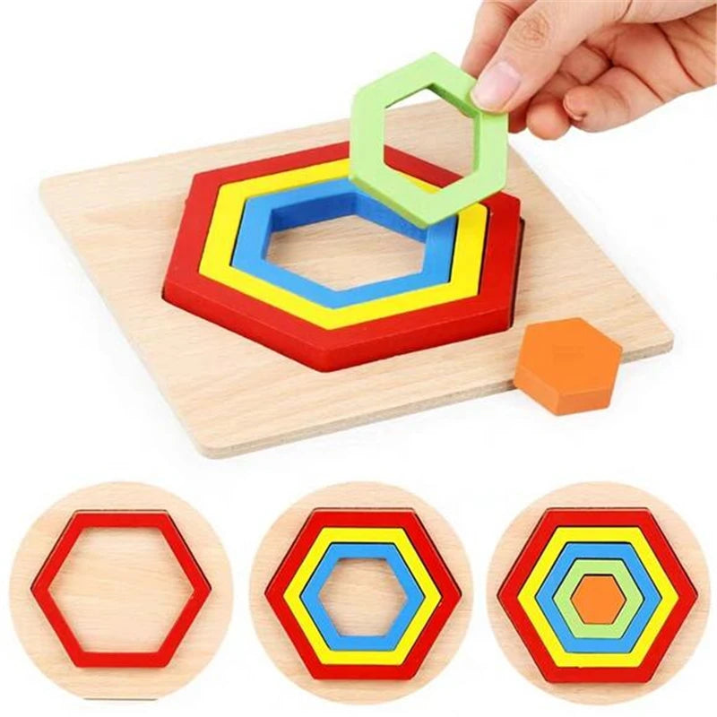 Juguete Montessori para bebés, martillo de bolas de madera 3D para niños, rompecabezas de aprendizaje temprano