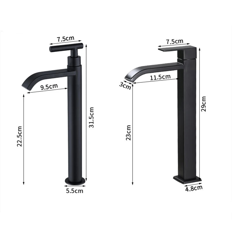 LLave de lavamanos de acero inoxidable 304, grifería de baño monomando.