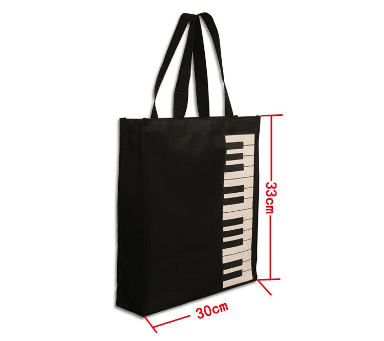 Bolso de lona impreso piano negro