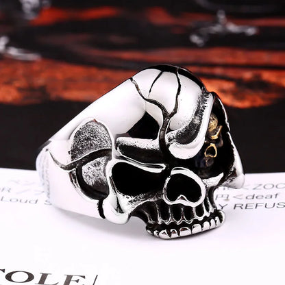 Anillos calavera y ojo malvado de acero inoxidable