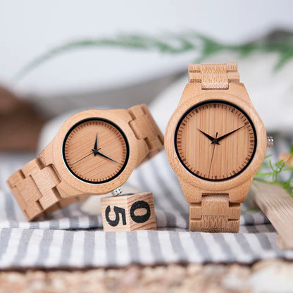 BOBO BIRD Reloj de pulsera de cuarzo con banda de madera