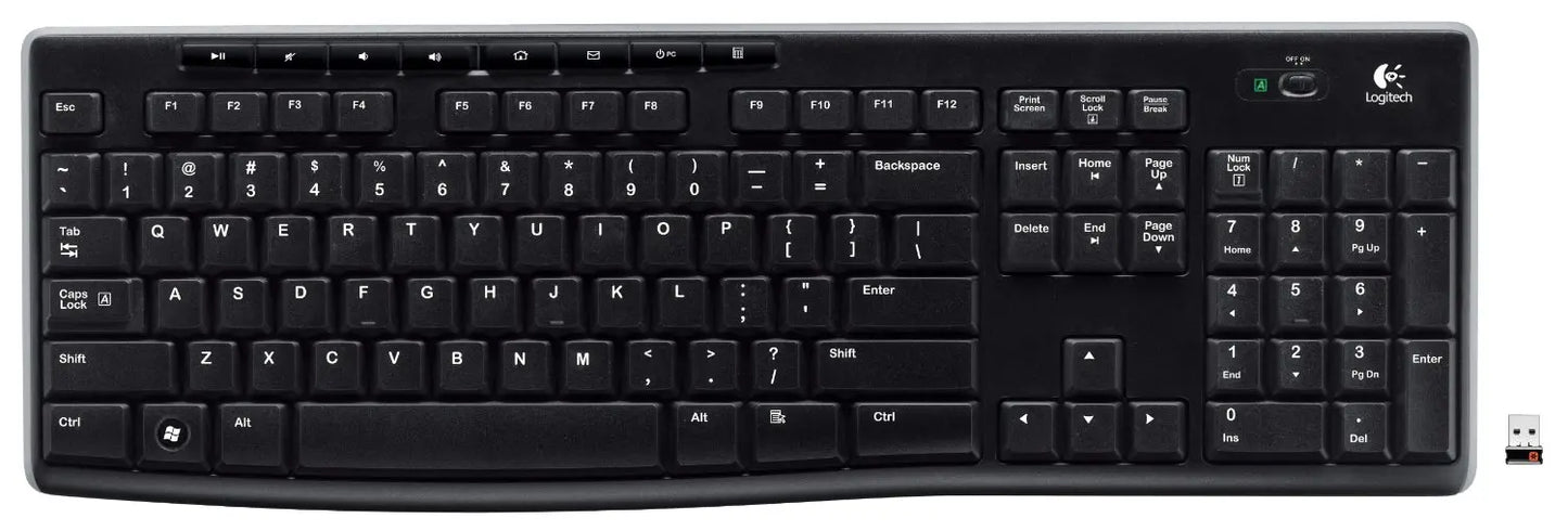 Teclado inalámbrico Logitech K270 con inalámbrico de largo alcance.