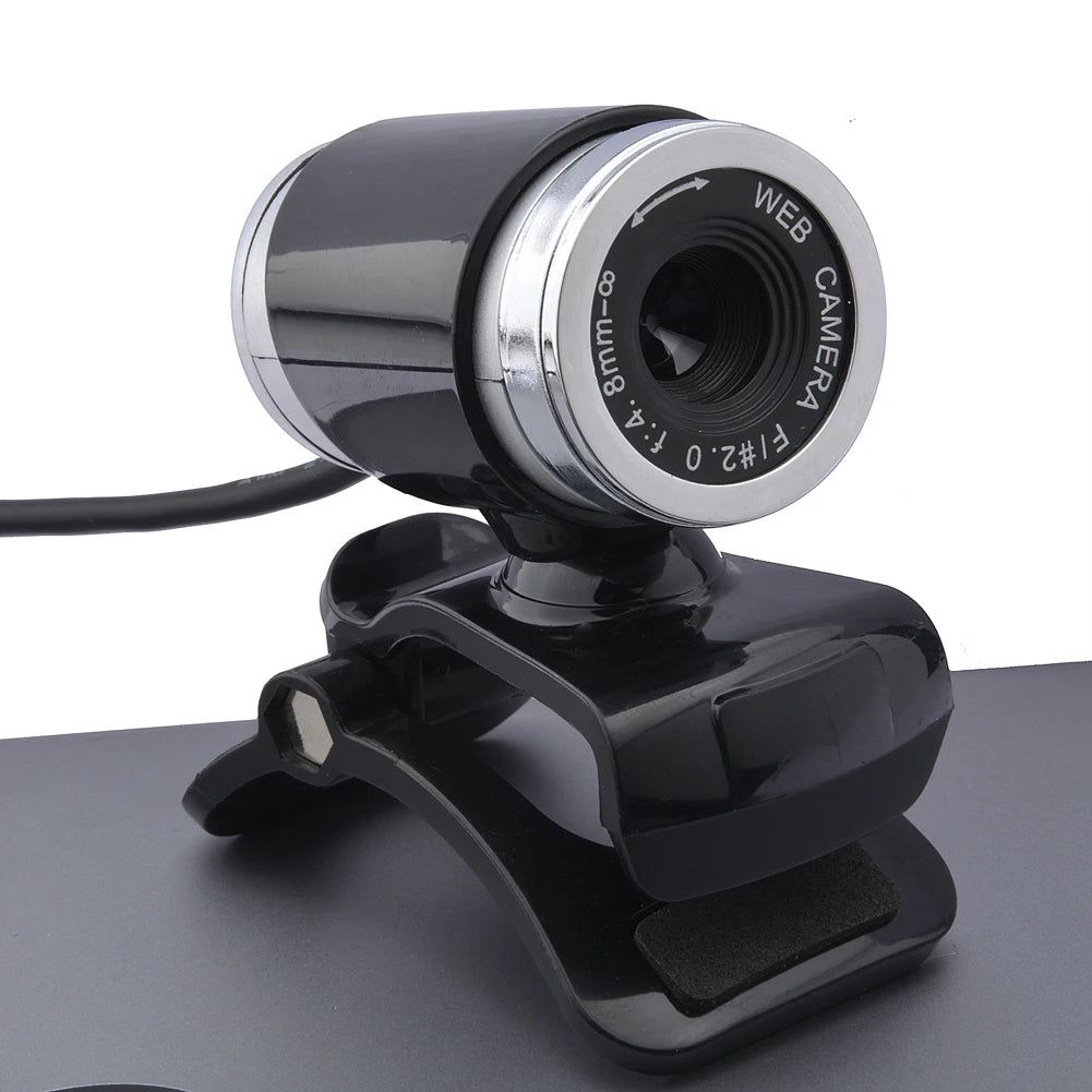 Cámara Web USB de 12,0 MP con lente de cristal giratoria con Clip de 360 grados