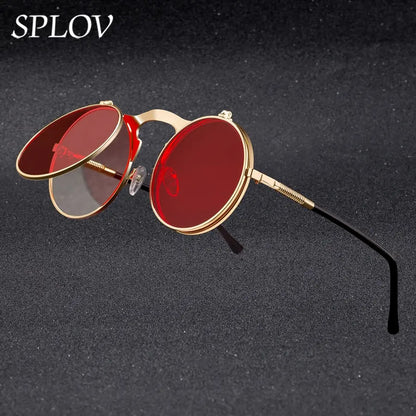 Lentes de sol Vintage redondas Steampunk