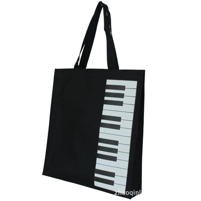 Bolso de lona impreso piano negro