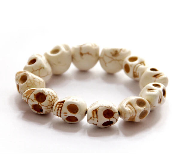 Pulseras de calavera de piedra Natural