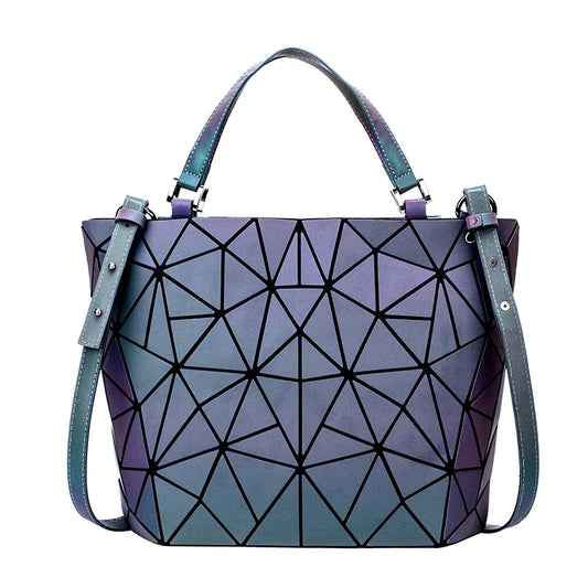 Bolso luminoso geométricos acolchados