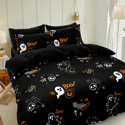 Juego de funda nórdica de Halloween, juego de cama de 3 piezas.