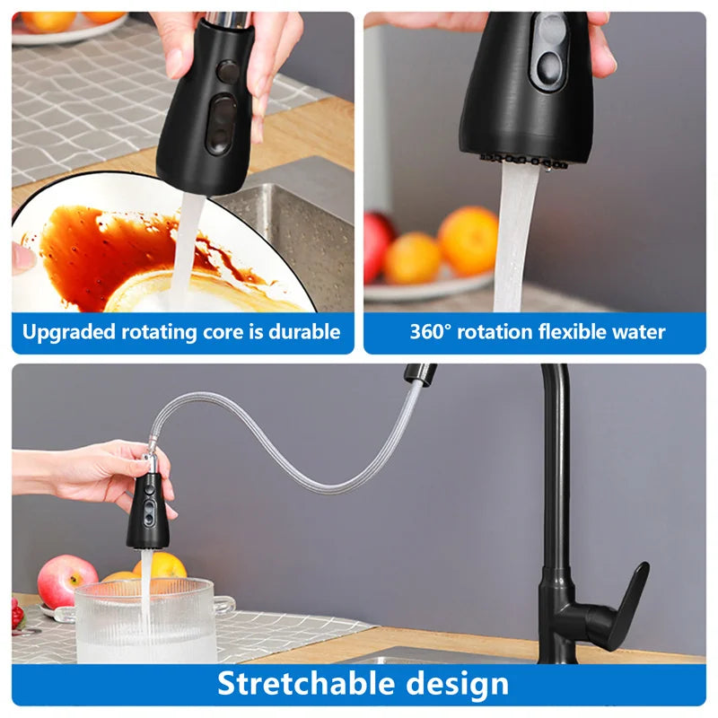 LLave de cocina con Grifo extraíble de 2 modos y rotación de 360°