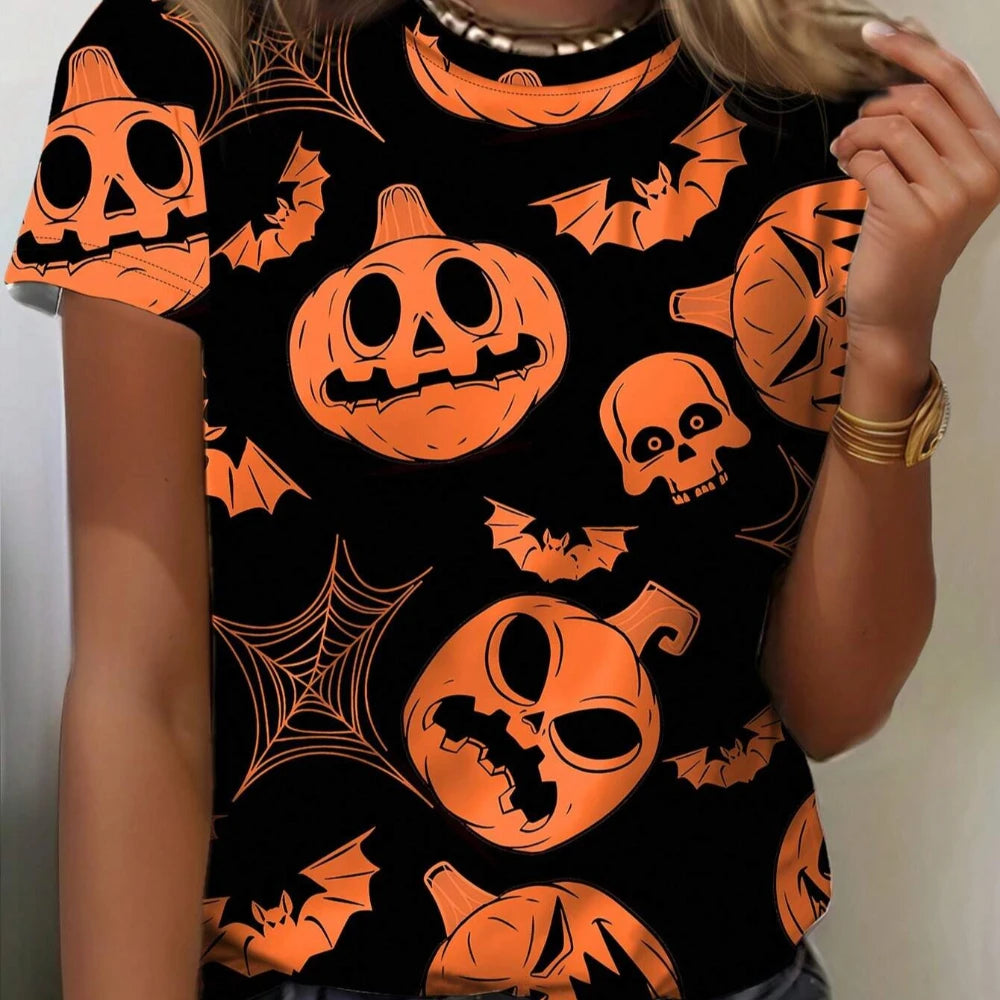 Camiseta cuello redondo holgado de Halloween