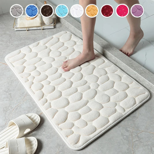 Alfombra antideslizante absorbente de agua para baño con relieve, suave y cómoda.