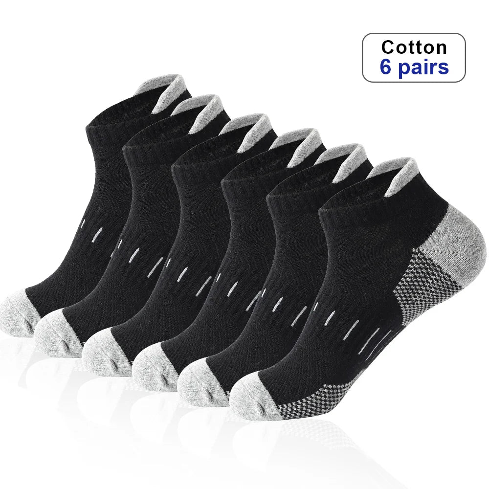 Calcetines deportivos transpirables de algodón para deportes y entrenamiento. Kit de 6 pares.