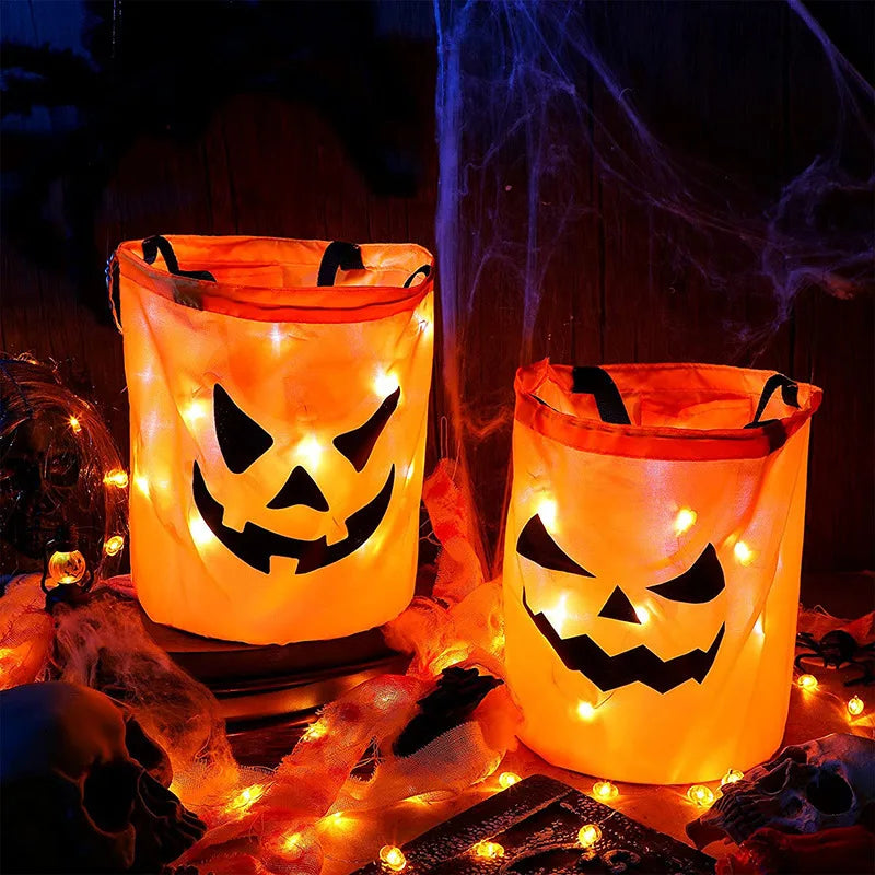 Bolsa de Halloween con luz LED para dulce o truco