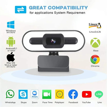 Full HD 4K 2K 1080P PC Laptop Webcam Auto Focus Live Streaming