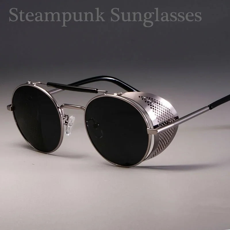 Lentes De Sol redondas Retro De Metal Steampunk