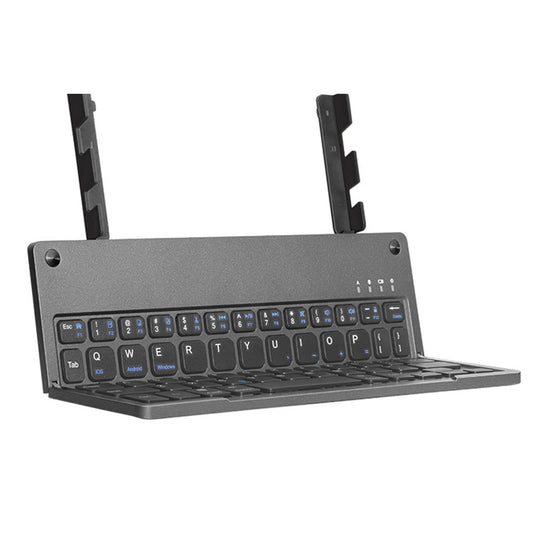 Mini teclado plegable con soporte, conexión Bluetooth, para teléfono, notebook y tablet.