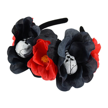 Diadema de rosas con calaveras