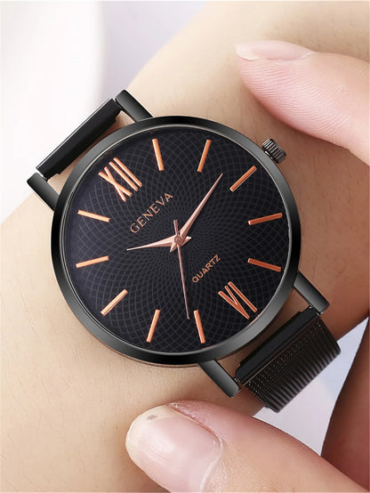 Reloj de pulsera sencillo a la moda para mujer. Casual y elegante.