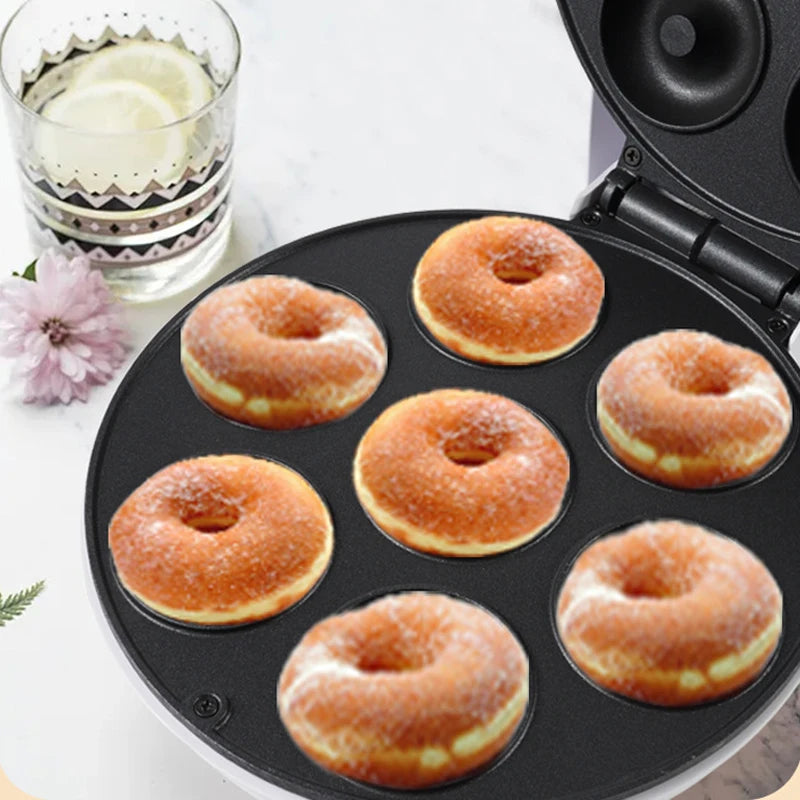 Mini parrilla eléctrica para hacer rosquillas, portátil de 1200W, antiadherente.