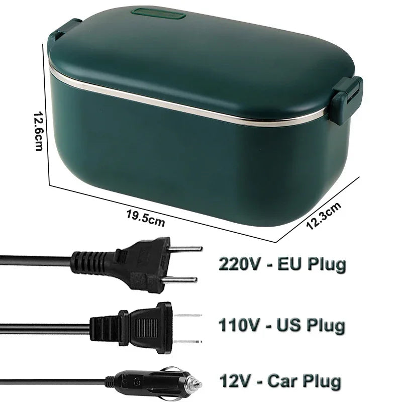 Fiambrera eléctrica de 48W, 12V, 220V, 110V, calentador de comida portatíl. A prueba de fugas.