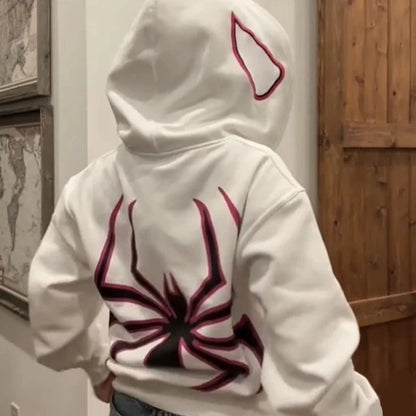 Sudaderas con capucha con estampado de araña Y2k