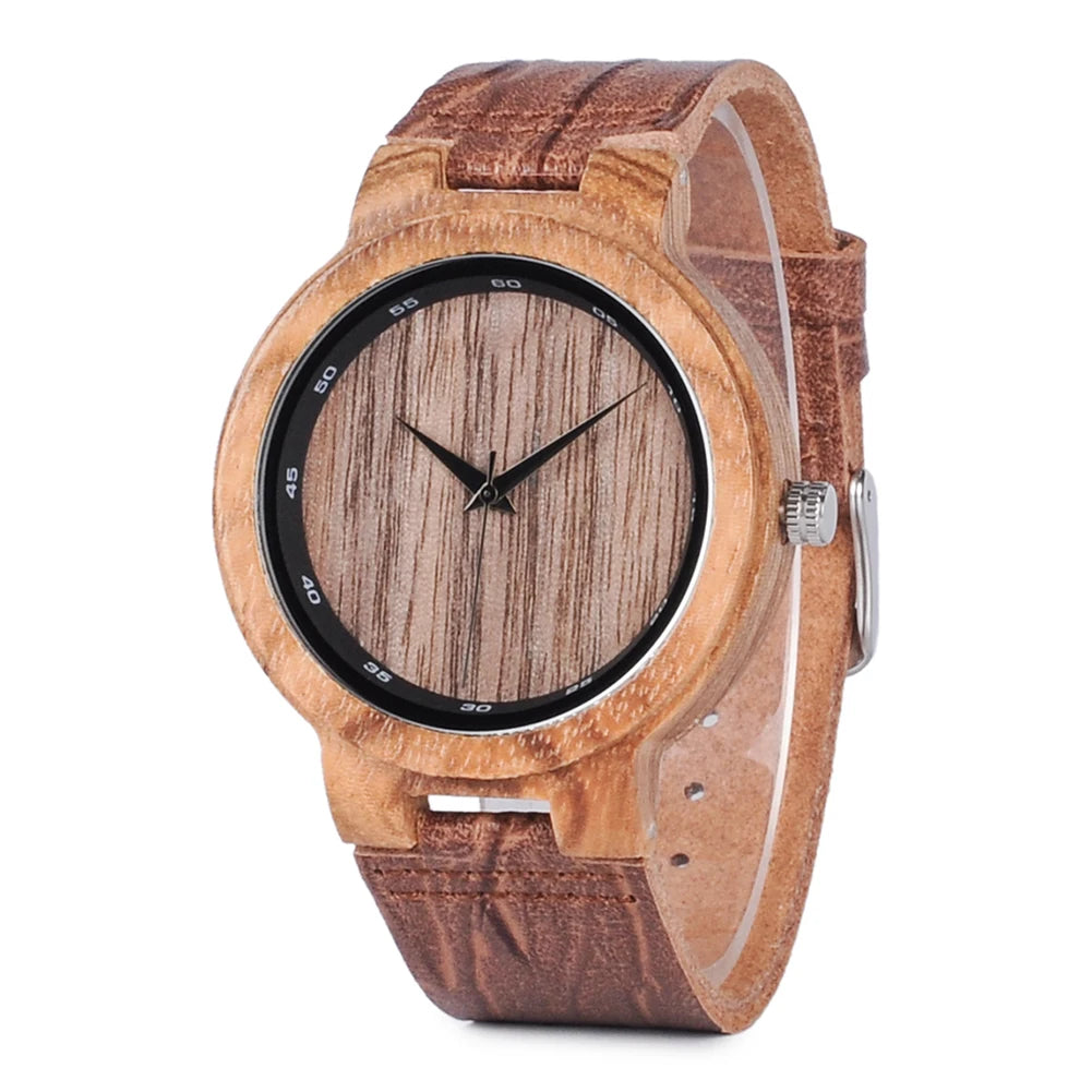 Reloj de pulsera de cuarzo con esfera de bambú BOBO BIRD V-D02