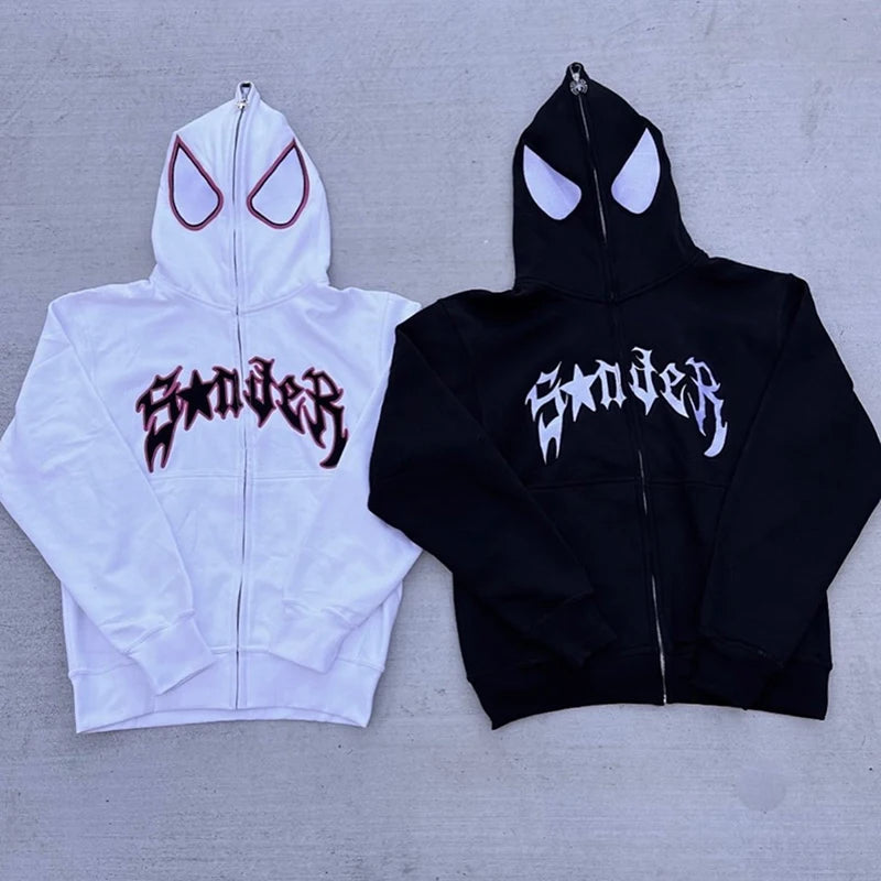 Sudaderas con capucha con estampado de araña Y2k