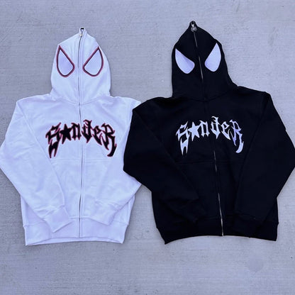 Sudaderas con capucha con estampado de araña Y2k