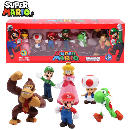 Figuras de accción colecccionables Super Mario Bros, 6 unids/set