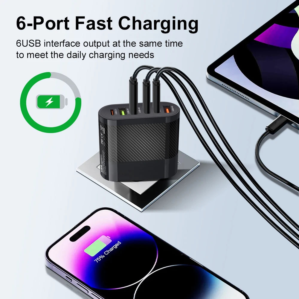 Cargador USB C de carga rápida, 65 W, tipo C, PD, QC3.0