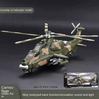 Helicóptero recto 1: 28, 10 brazos, modelo de aleación, hélice de retorno de sonido ligero