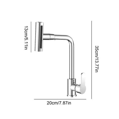 Llave de cocina con pulverizador extraíble para cocina. Boquilla en forma de L.