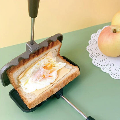 Sartén antiadherente de doble cara para tostadas, resistente a altas temperaturas.