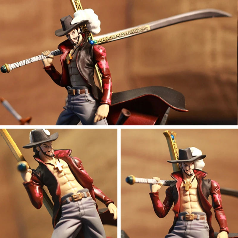 Figura de acción de ONE PIECE, Dracule Mihawk, colecciónable, tamaño 15cm.