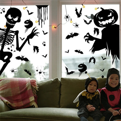 Decoración de Halloween 3D Fantasma negro Murciélago Araña Adhesivo