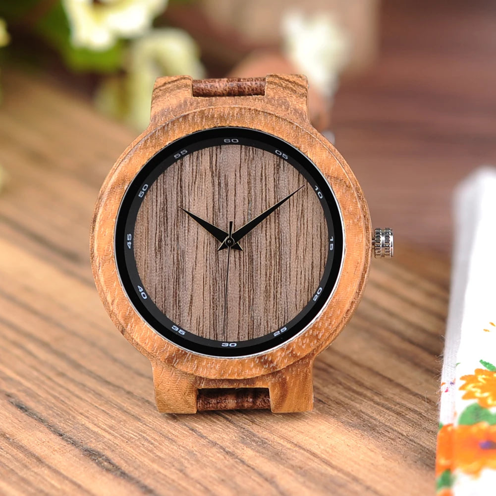 Reloj de pulsera de cuarzo con esfera de bambú BOBO BIRD V-D02