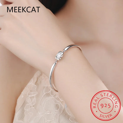 Pulsera de plata de ley 925 con piedras preciosas de diamantes de moissanita