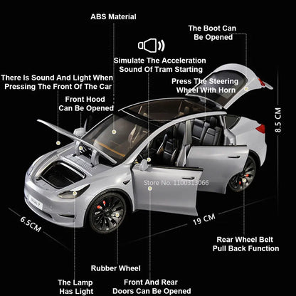 Tesla Modelo Y con luz y sonido 1/24