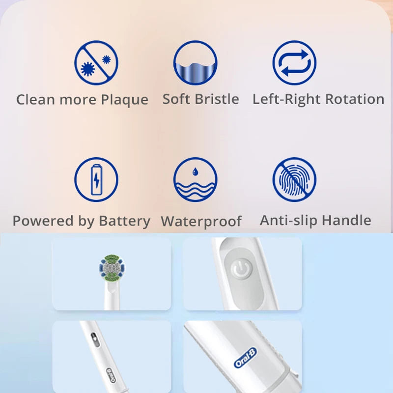 Cepillo de dientes eléctrico giratorio Oral-B para adultos, recargable.