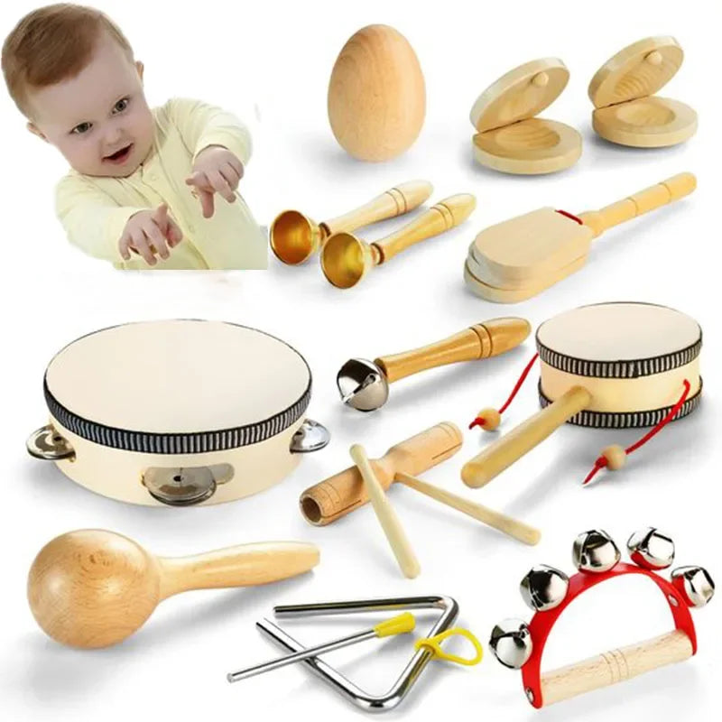 Instrumentos musicales para bebé de 1, 2 y 3 años, juguetes de madera Montessori