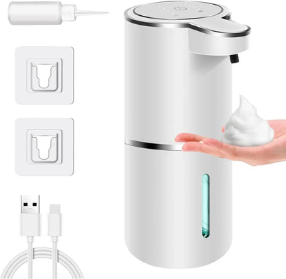 Dispensador automático de jabón sin contacto, recargable por USB.