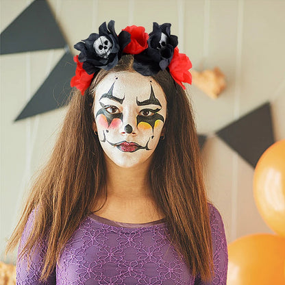 Diadema de rosas con calaveras