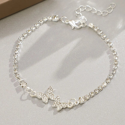 Pulsera de plata de ley 925, minimalista ajustable con dijes