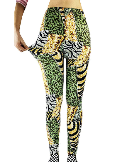 Leggings De Cuadros Estampados Push Up